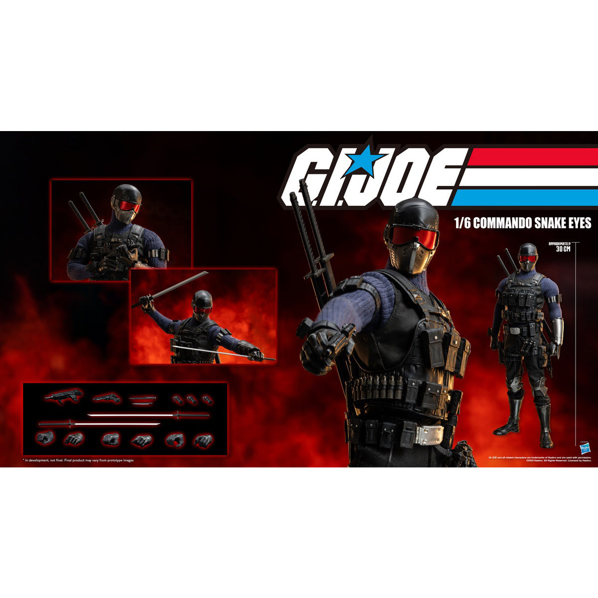 HiPlay Threezero: G.I. Joe Figzero Commando Snake Eyes,  Action Figurine