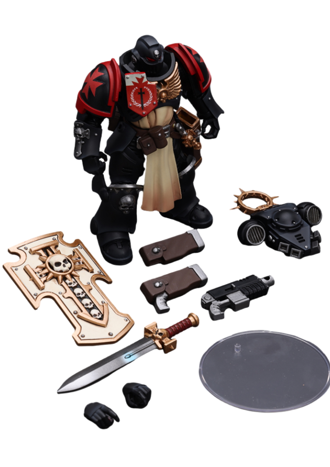 HiPlay JoyToy Warhammer 40K Collectible Figure: Primaris Space Marines Black Templars Bladeguard Veteran 1:18 Scale Action Figures JT2801 (Black Templars JT2801)