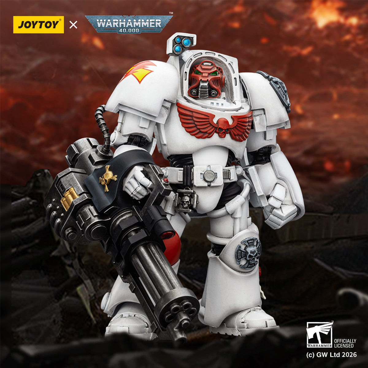 JOYTOY Warhammer 40,000 White Scars Terminator with Power Fist and Assault Cannon & with Power Fist and Storm Bolter & with Power Sword and Storm Bolter Action Figure