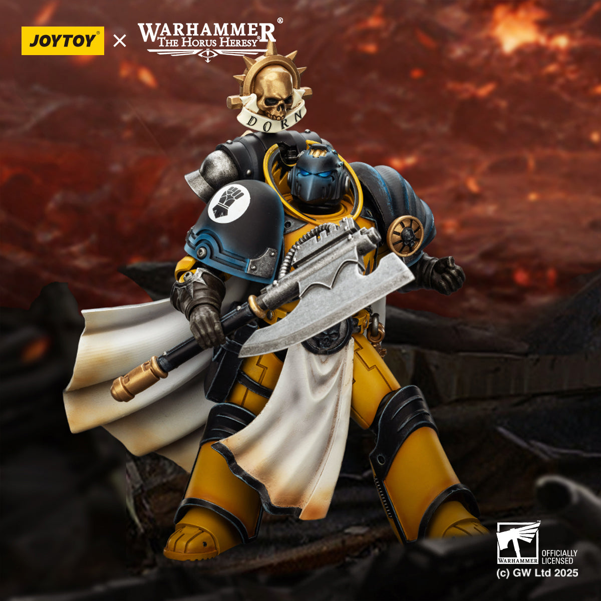 JOYTOY Warhammer Imperial Fists Librarian Consul with Force Axe and Bolt Pistol & Legion Praetor in Tartaros Terminator Armour with Power Sword and Vigil Storm Shield