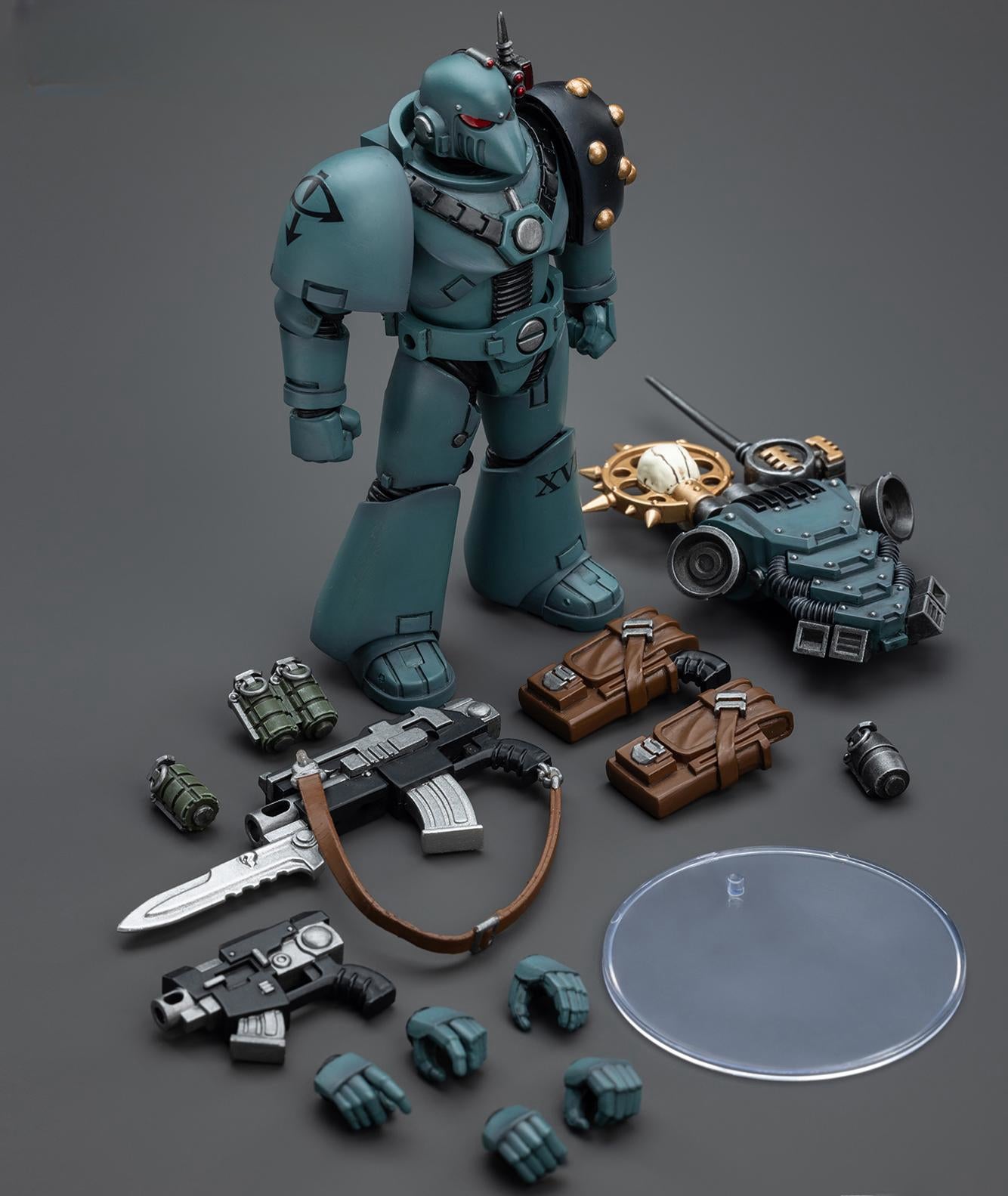 HiPlay JoyToy Warhammer The Horus Heresy Collectible Figure: Sons of Horus MKVI Tactical Squad Legionary with Nuncio Vox 1:18 Scale Action Figures JT9473