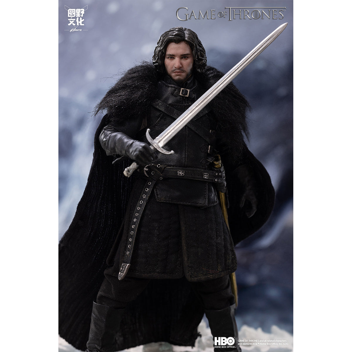 YUANYE CULTURE Game of Thrones Jon Snow & Direwolf & Accessory Pack 1/12 Scale Action Figure