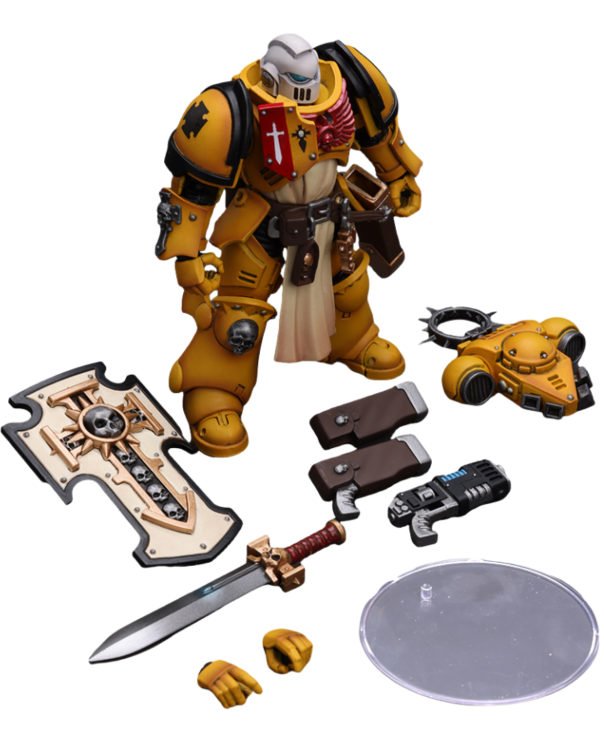 HiPlay JoyToy Warhammer 40K Collectible Figure: Primaris Space Marines Imperial Fists Bladeguard Veteran 1:18 Scale Action Figures JT2771 (Imperial Fists JT2771)