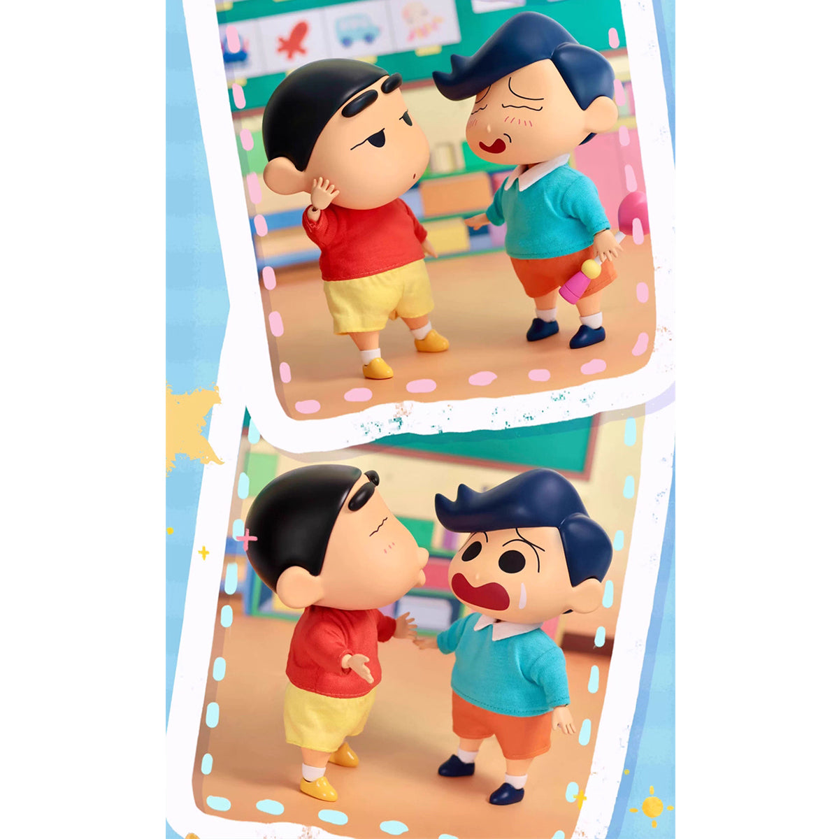 IO CREATIONS Crayon Shin-chan QQ Bouncy Series, Touru Kazama & Nohara