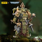 JOYTOY Warhammer 40,000 Death Guard Plague Marine with Bubotic axe and Plague Knife & Champion with Plasma Pistol and Power Fist 1/18 Scale Action Figure
