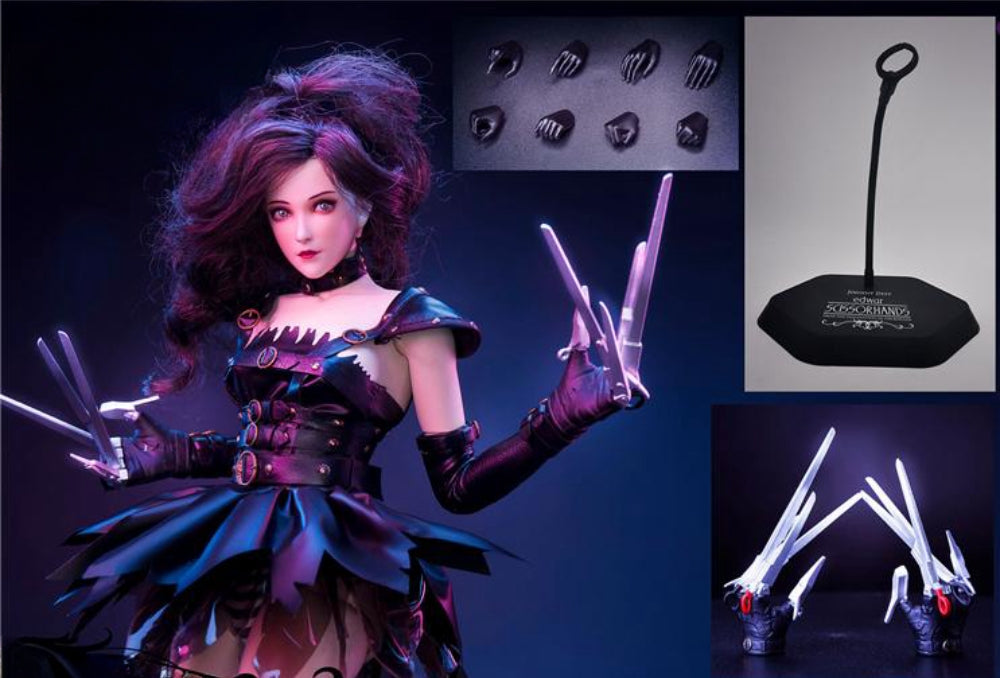 HiPlay Flagset Collectible Figure Full Set: Edwar Scissorhands, Anime Style, 1:6 Scale Female Miniature Action Figure G001