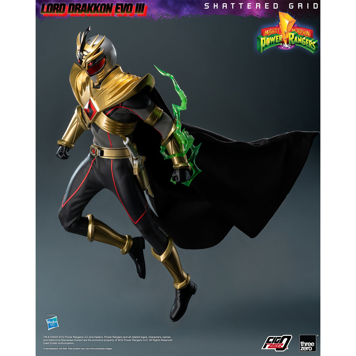 Threezero Mighty Morphin Power Rangers: Shattered Grid Lord Drakkon Evo III 3Z10260W0 1/6 Scale Action Figure