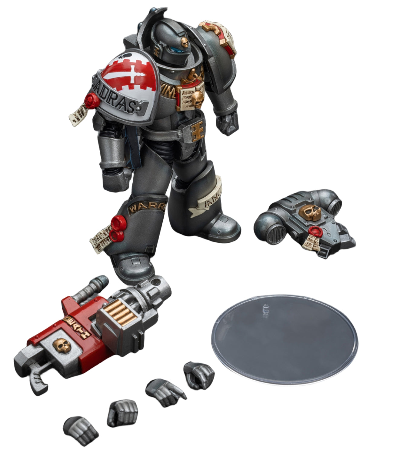 HiPlay JoyToy Warhammer 40K Collectible Figure: Grey Knights Strike Squad Grey Knight with Psycannon 1:18 Scale Action Figures JT9015