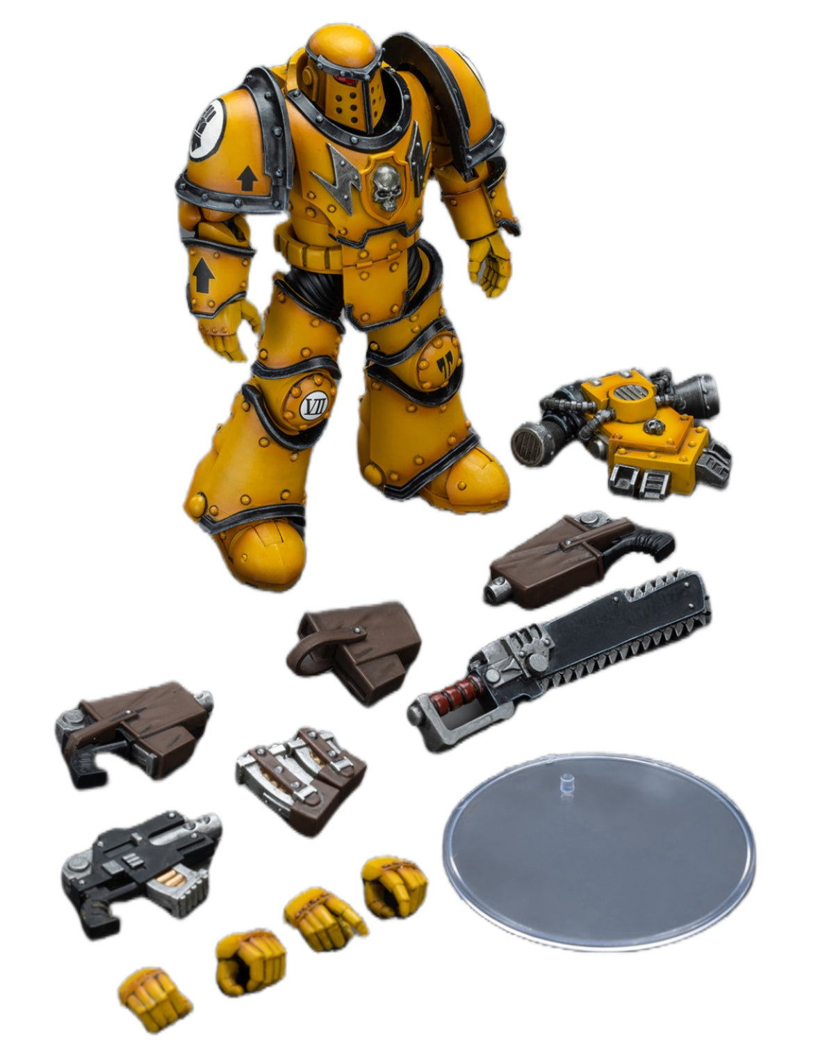 HiPlay JoyToy 40K Collectible Figure: Imperial Fists Legion MkIII Despoiler Squad Legion Despoiler with Chainsword 1:18 Scale Action Figures JT9091