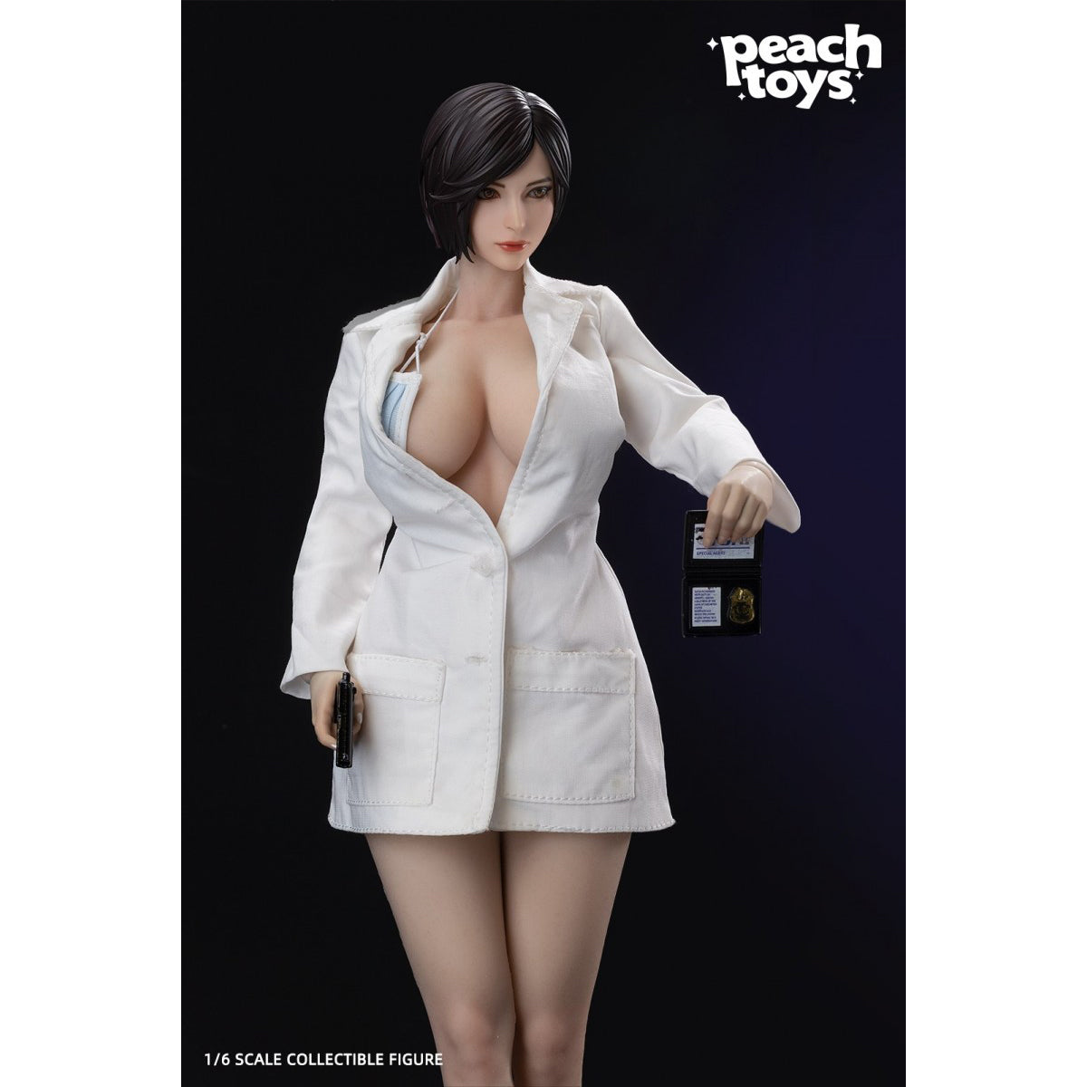 Peach Toys PEA001 Biohazard 1/6 Figure | Protective Suit, Mask & FBI Badge