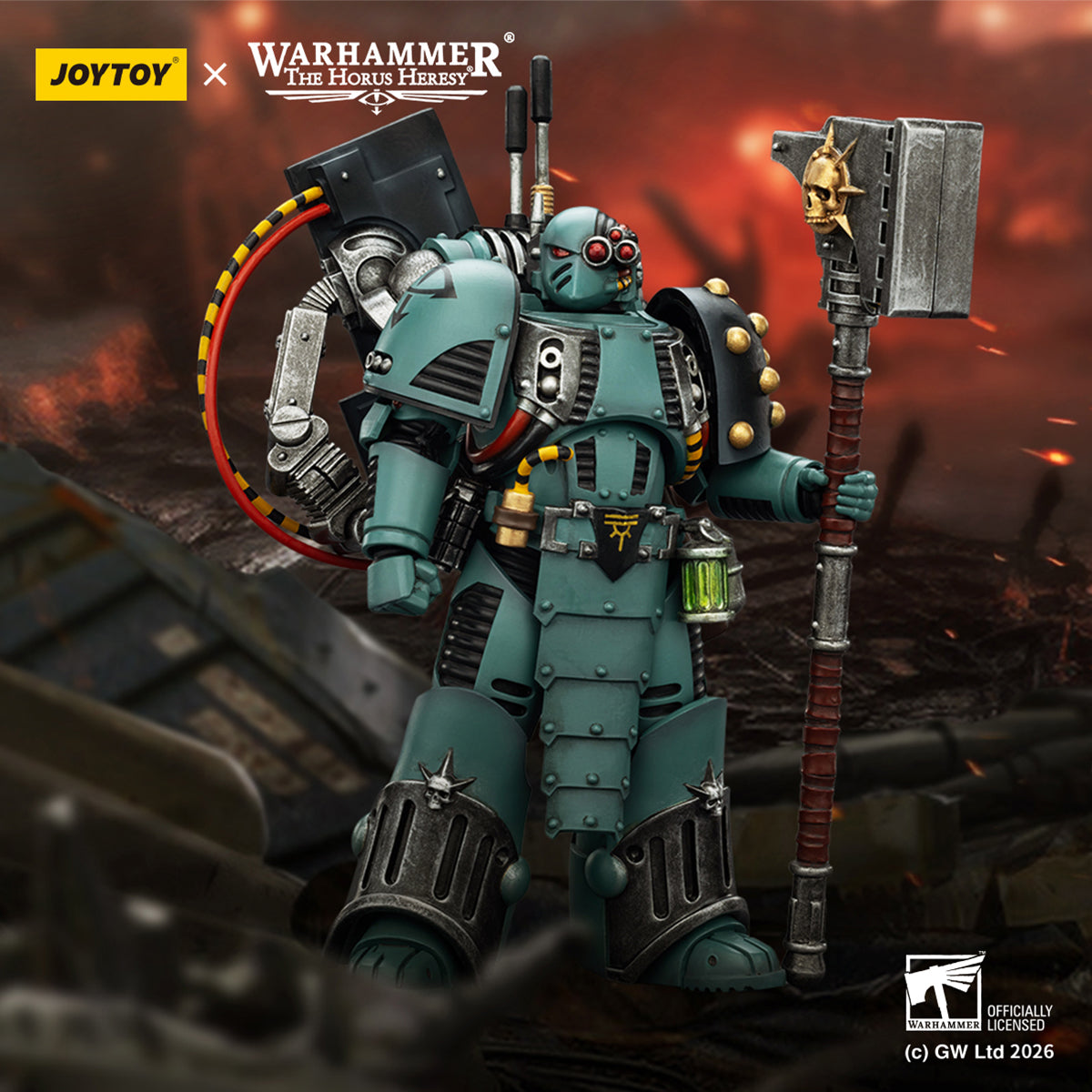 JOYTOY Warhammer 40,000 Sons of Horus Siege Breaker & Tybalt Marr Captain of the 18th Company 1/18 Scale Action Figure