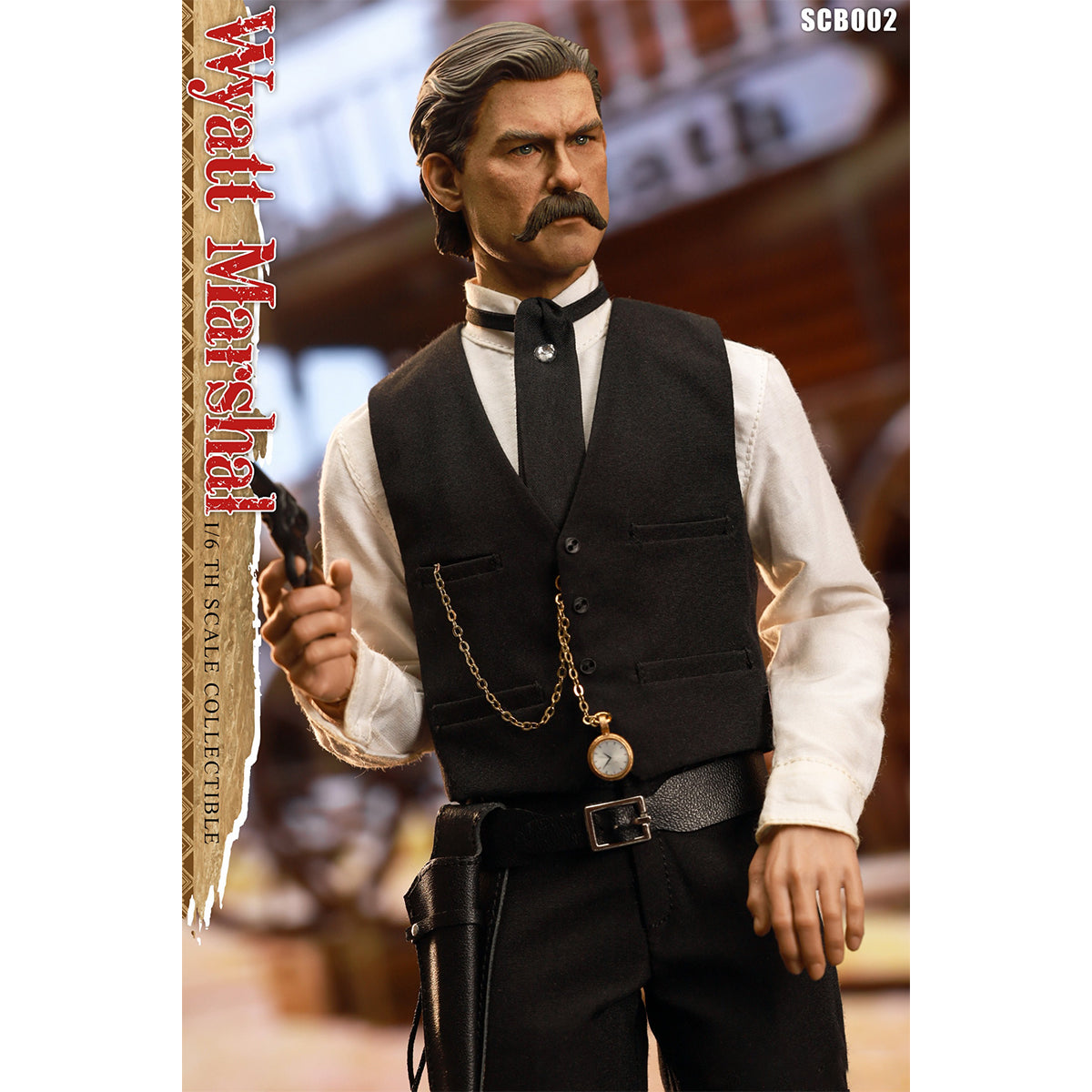 SNAKE TOYS Western Cowboy Tombstone Wyatt Marshal Deluxe Edition Double Head Sculpt Action Figure