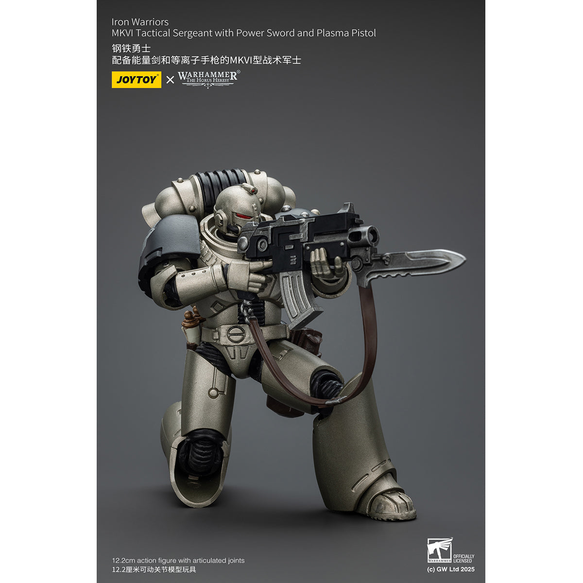 JOYTOY Warhammer The Horus Heresy, Iron Warriors Command Squad Chosen with Legion Standard/MKVI Tactical Sergeant with Power Sword and Plasma Pistol, Action Figures