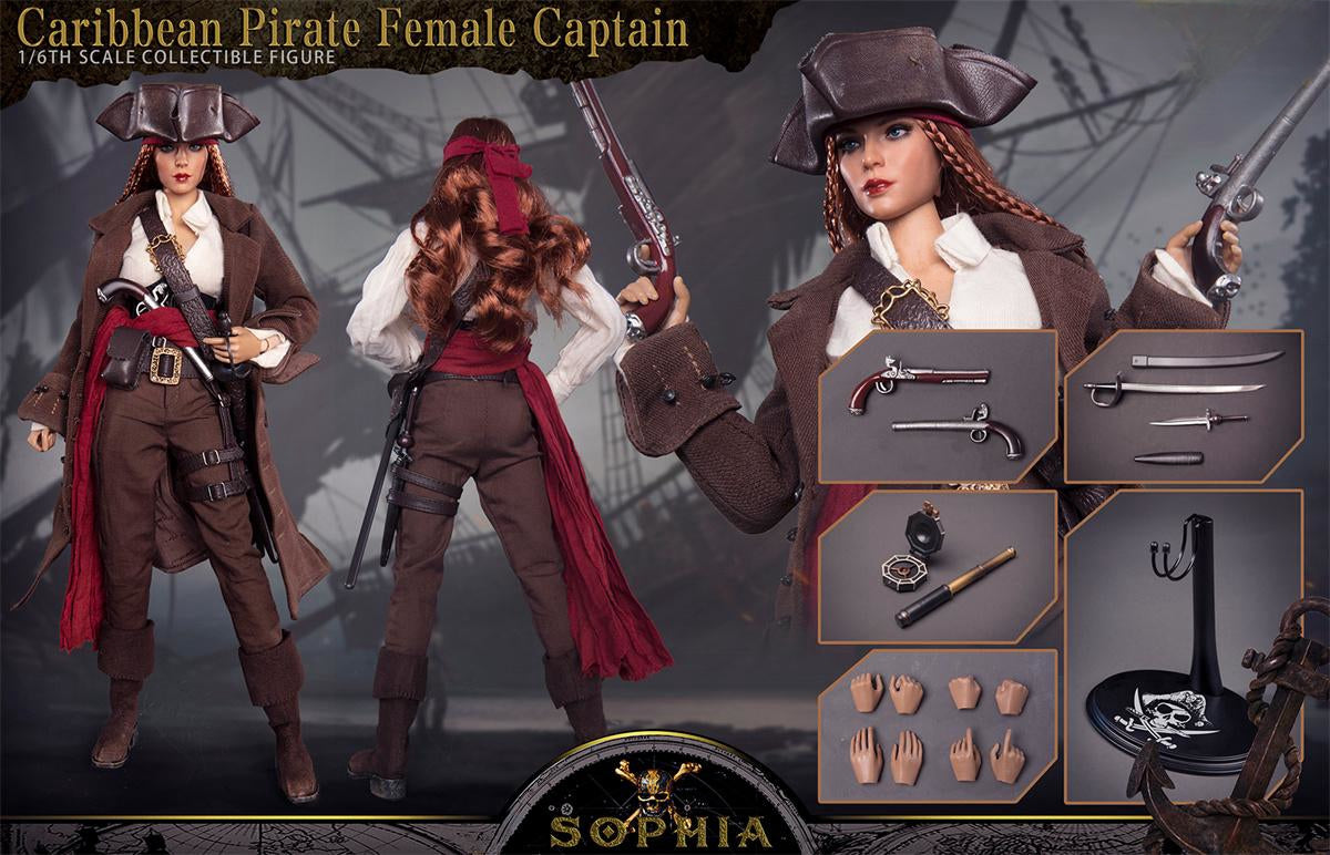 HiPlay BBK Collectible Figure: Pirate Female Captain, Sophia, Anime Style, 1:6 Scale Miniature Figure