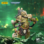 JOYTOY Warhammer Death Guard Lord of Virulence with Power Fist and Twin Plague Spewer & Foul Blightspawn with Plague Sprayer 1/18 Scale Action Figure
