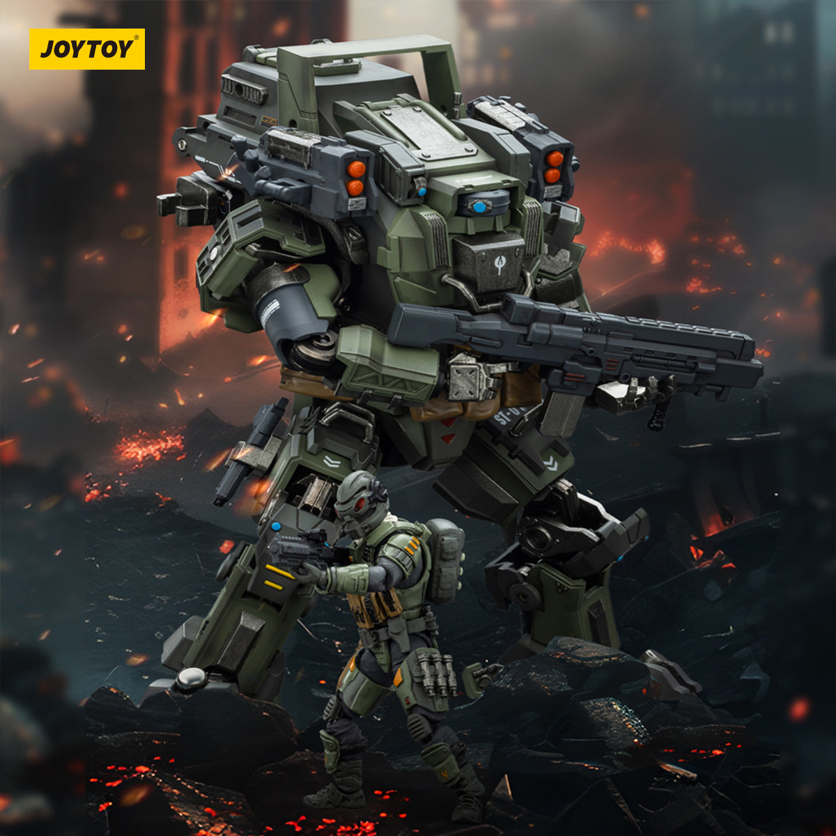 JOYTOY Dark Source APOC Series Storm Tempestus Fire Support Type Mecha or Pilot & Bedrock Standard Combat Type Mecha or Pilot 1/25 Scale Assembly Model Kits