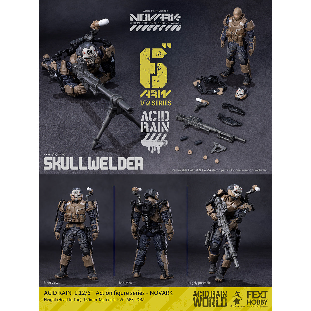 FEXT HOBBY Acid Rain World: Novark FXH-AR-001 THAME/FXH-AR-002 WAR BANNER/FXH-AR-003 SKULLWELDER/FXH-AR-004 PROTEUS 1/12 Scale Action Figure