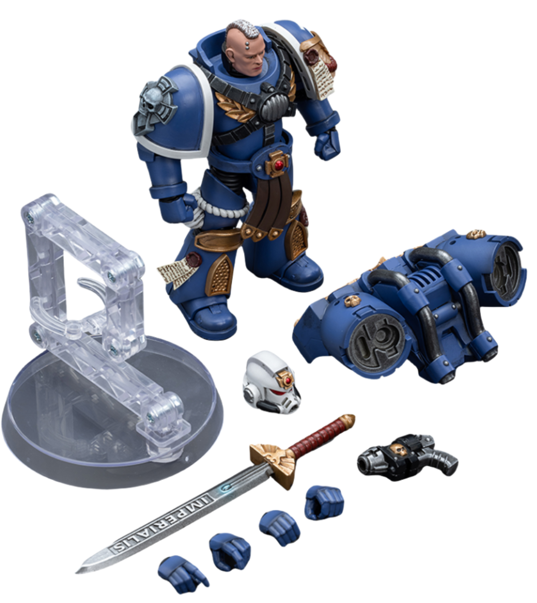 HiPlay JoyToy 40K Collectible Figure: Ultramarines Vanguard Veteran Sergeant 1:18 Scale Action Figures (Sergeant JT8018)