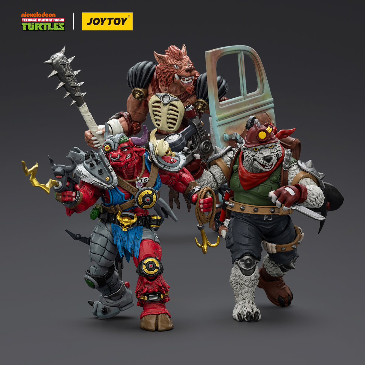 JOYTOY 1/18 TMNT-Dirtbag/Groundchuck/Rahzar Action Figures