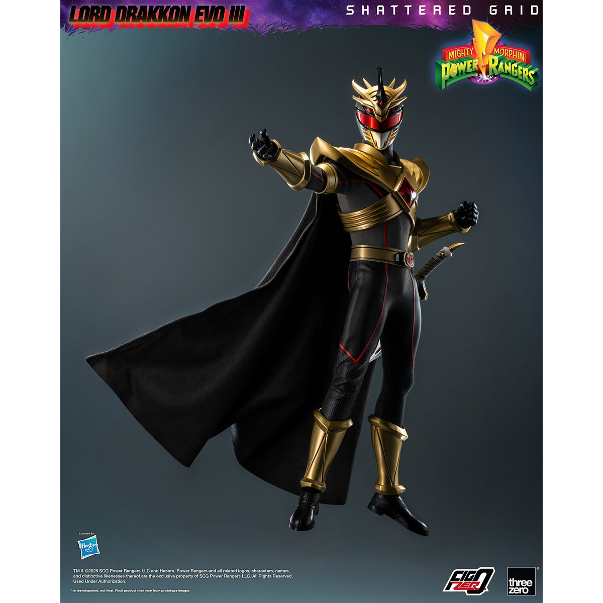 Threezero Mighty Morphin Power Rangers: Shattered Grid Lord Drakkon Evo III 3Z10260W0 1/6 Scale Action Figure