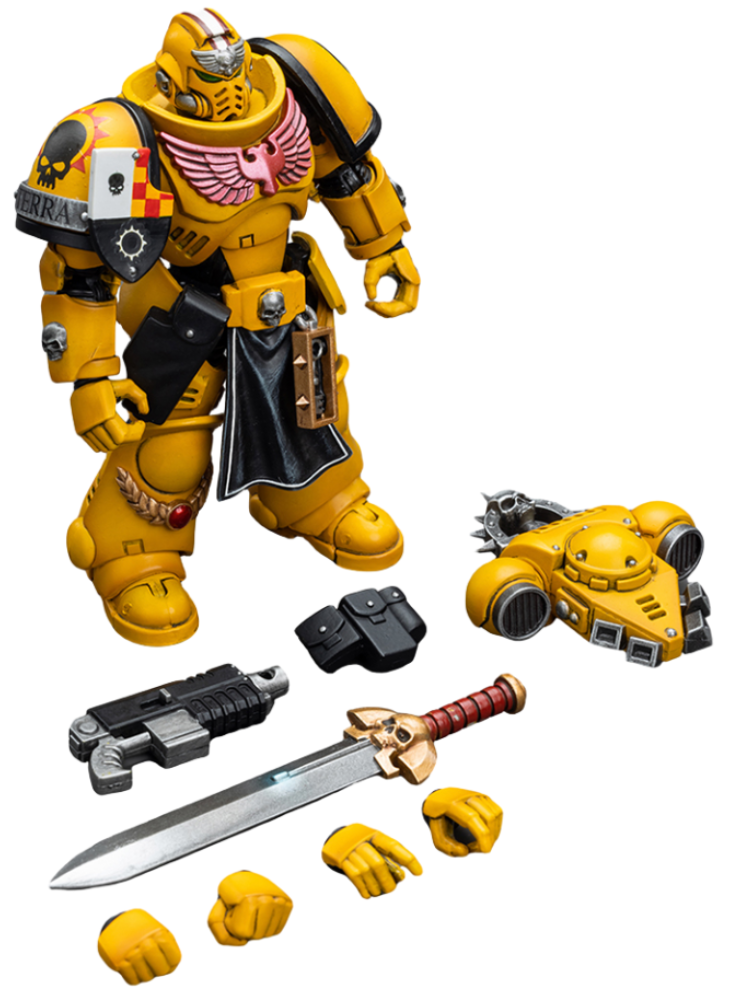 HiPlay JoyToy Warhammer 40K Collectible Figure: Imperial Fists Lieutenant with Power Sword 1:18 Scale Action Figures