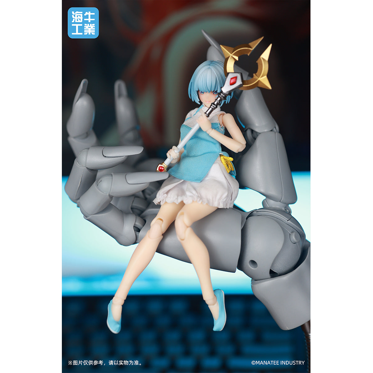 MANATEE INDUSTRY, Desktop Wars Inanna Blue Hair MI-01/Commemorative Limited Edition Desktop Wars Yoga Day Inanna Purple Hair Mex-01, Action Figures