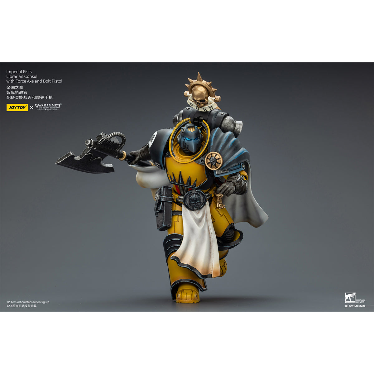 JOYTOY Warhammer Imperial Fists Librarian Consul with Force Axe