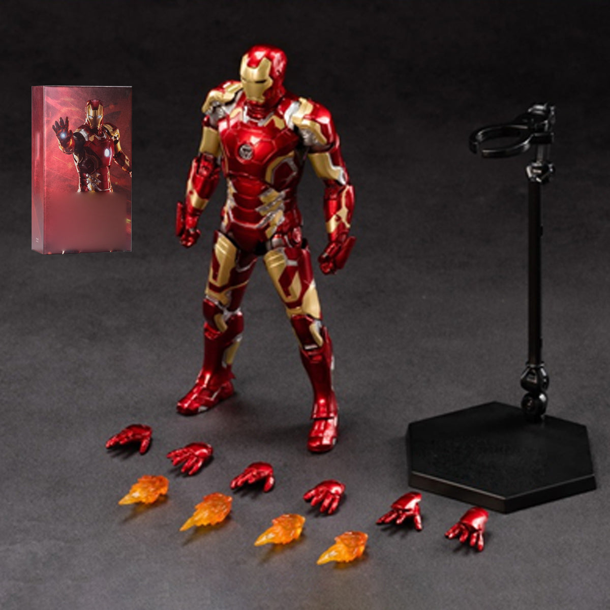 ZD Toys - Colección completa: Serie Aniversario (versión no luminosa): Iron Man MK43 (1906-1943), figura de acción en miniatura a escala 1:10