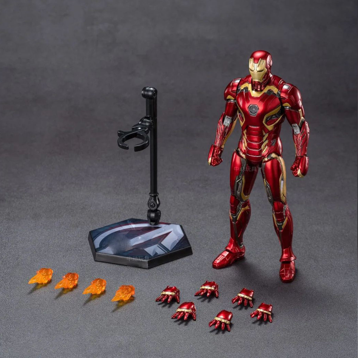 ZD Toys - Colección completa: Serie Aniversario (versión no luminosa): Iron Man MK45 (1906-1945), figura de acción en miniatura a escala 1:10