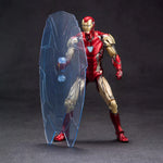 ZD Toys Ensemble complet : Série anniversaire Version non lumineuse : 1.0 Iron Man MK85 (1906-85), figurine d'action miniature à l'échelle 1:10