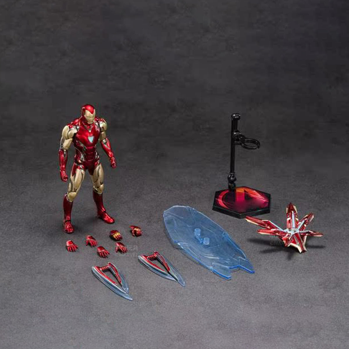 ZD Toys Ensemble complet : Série anniversaire Version non lumineuse : 1.0 Iron Man MK85 (1906-85), figurine d'action miniature à l'échelle 1:10