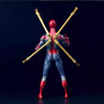 ZD Toys Ensemble complet : Série classique articulée de 7 pouces : Iron Spider Man, avec version de base lumineuse, figurine d'action miniature