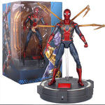 ZD Toys Ensemble complet : Série classique articulée de 7 pouces : Iron Spider Man, avec version de base lumineuse, figurine d'action miniature