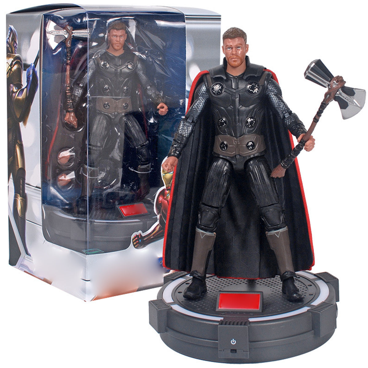 Ensemble complet de jouets ZD : Série classique articulée de 7 pouces : Thor, avec version de base lumineuse, figurine d'action miniature