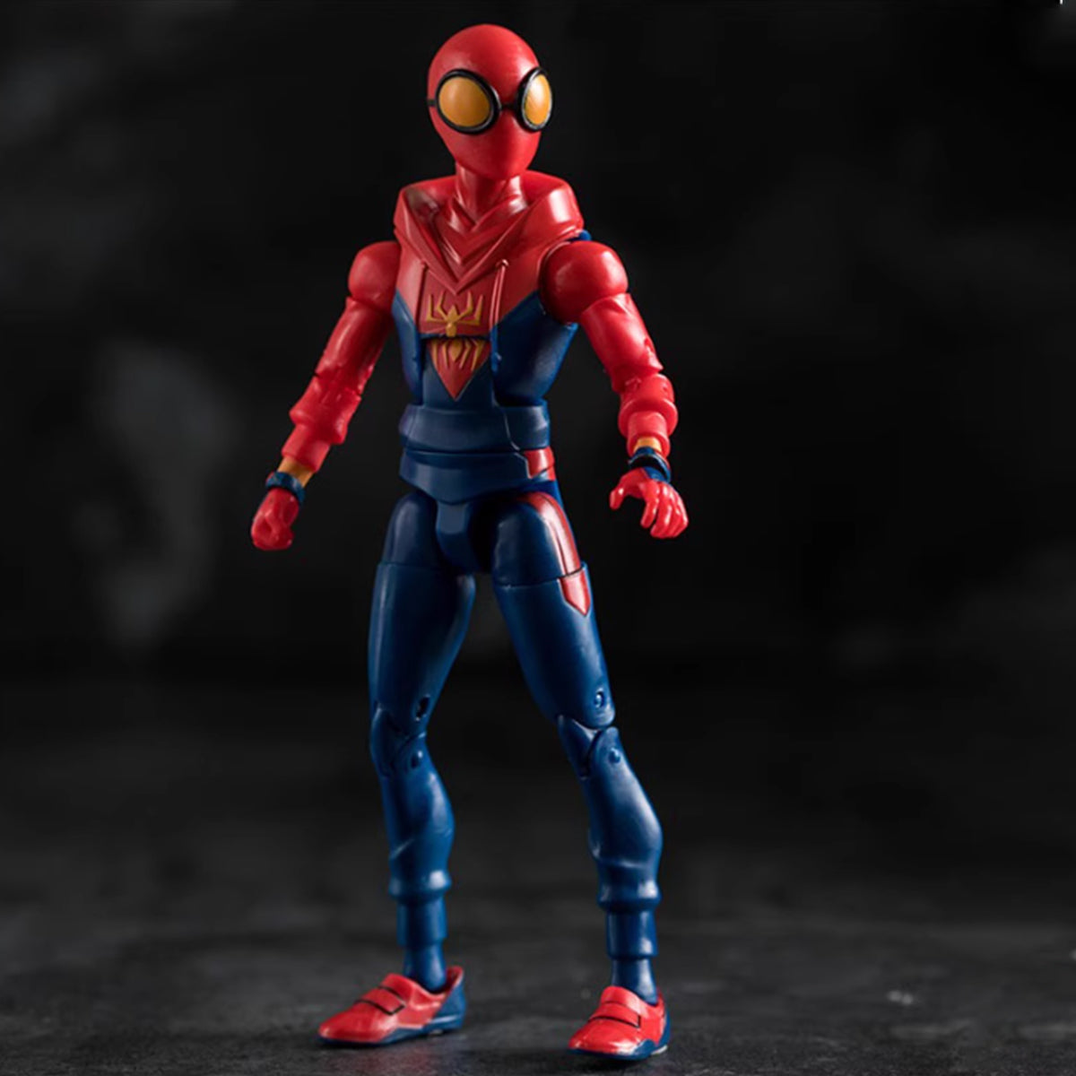 ZD Toys Full Set: 7-inch Articulated Classic Series with Stand Version: Hoodie Spider Man, Movice Style, Miniature Action Figurine
