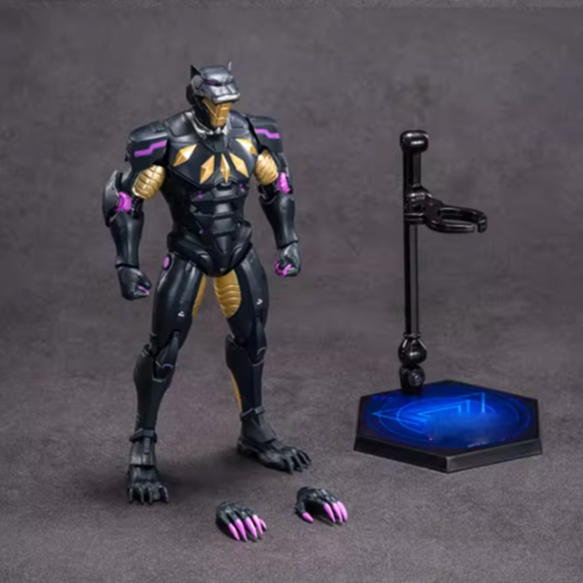 ZD Toys Super War Game Series Coffret complet : Black Panther, style jeu vidéo, figurine d'action miniature à l'échelle 1:10