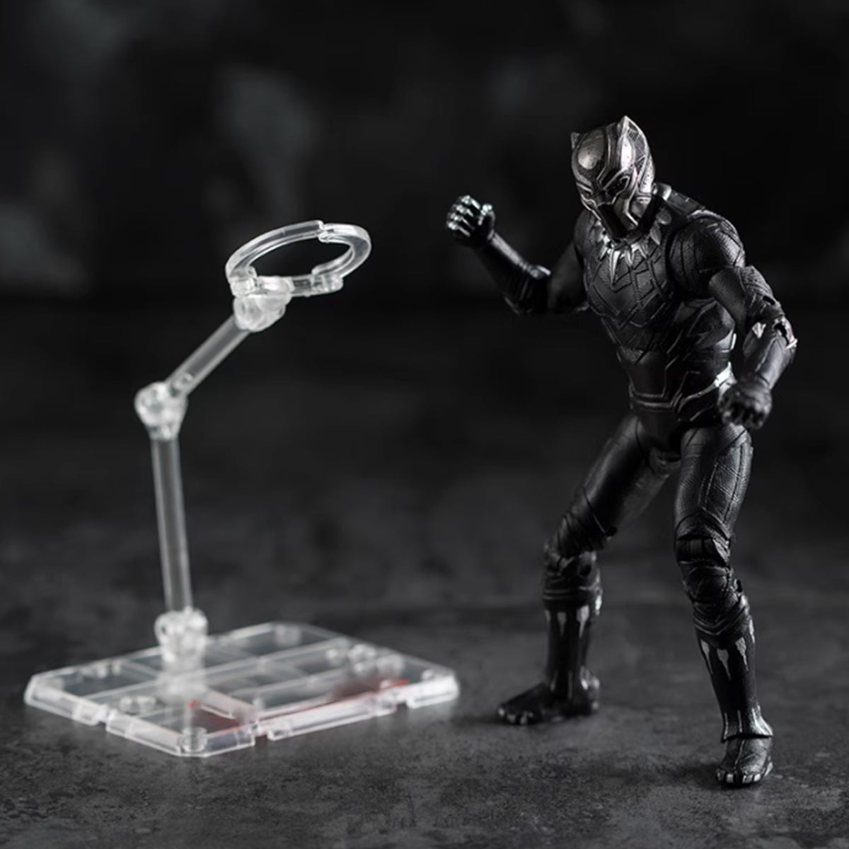 ZD Toys - Conjunto completo: Figura de acción clásica articulada de 7 pulgadas con soporte. Versión: Pantera Negra, estilo película.