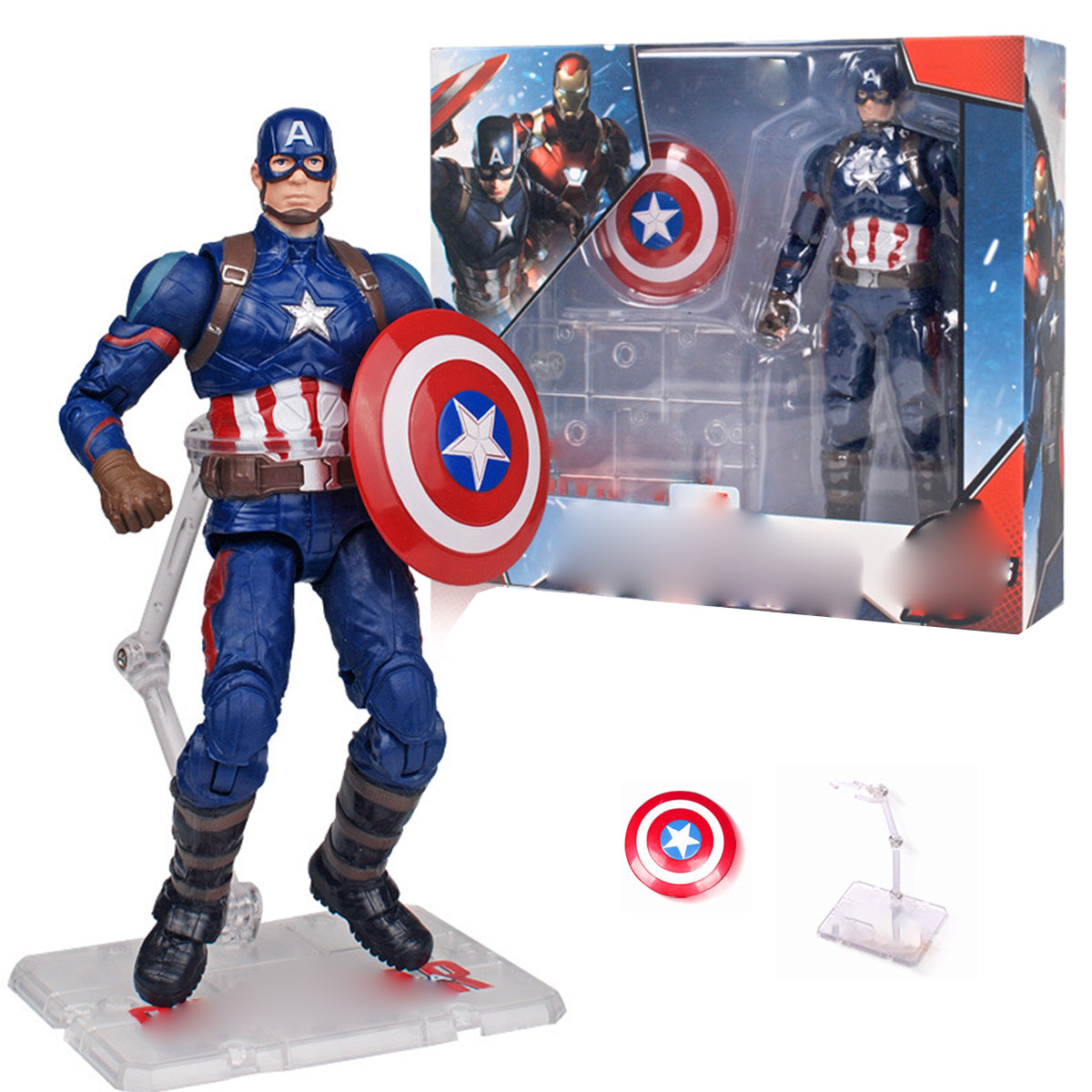 ZD Toys Set completo: Figura de acción clásica articulada de 7 pulgadas con soporte. Versión: Capitán América, estilo película.