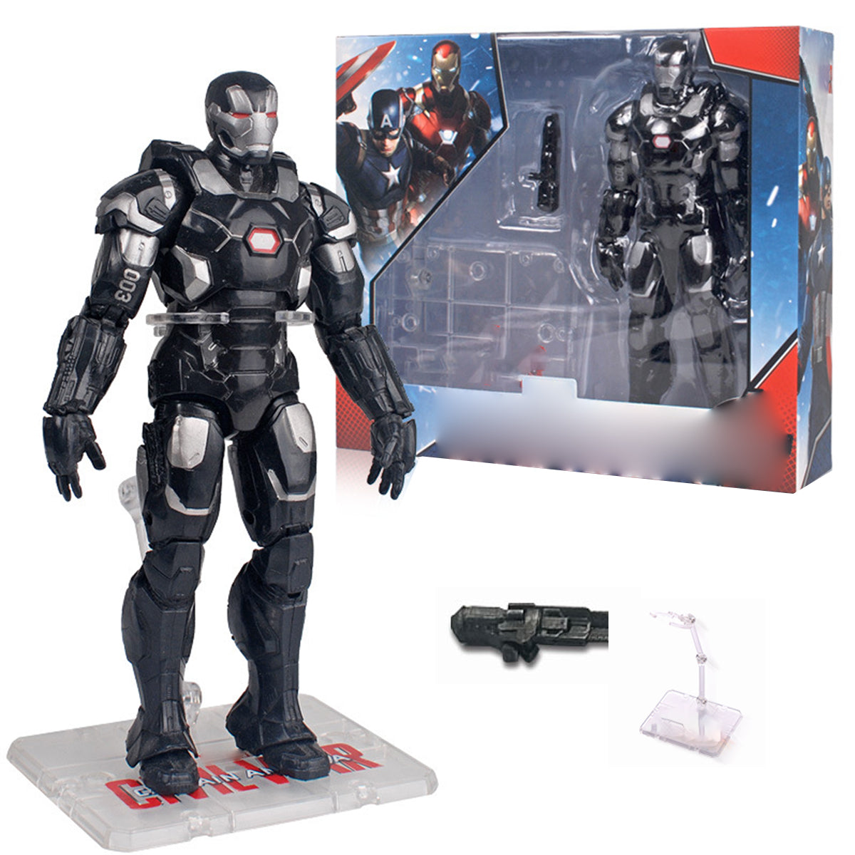 ZD Toys Full Set: 7-inch Articulated Classic Series with Stand Version: War Machine, Movice Style, Miniature Action Figurine