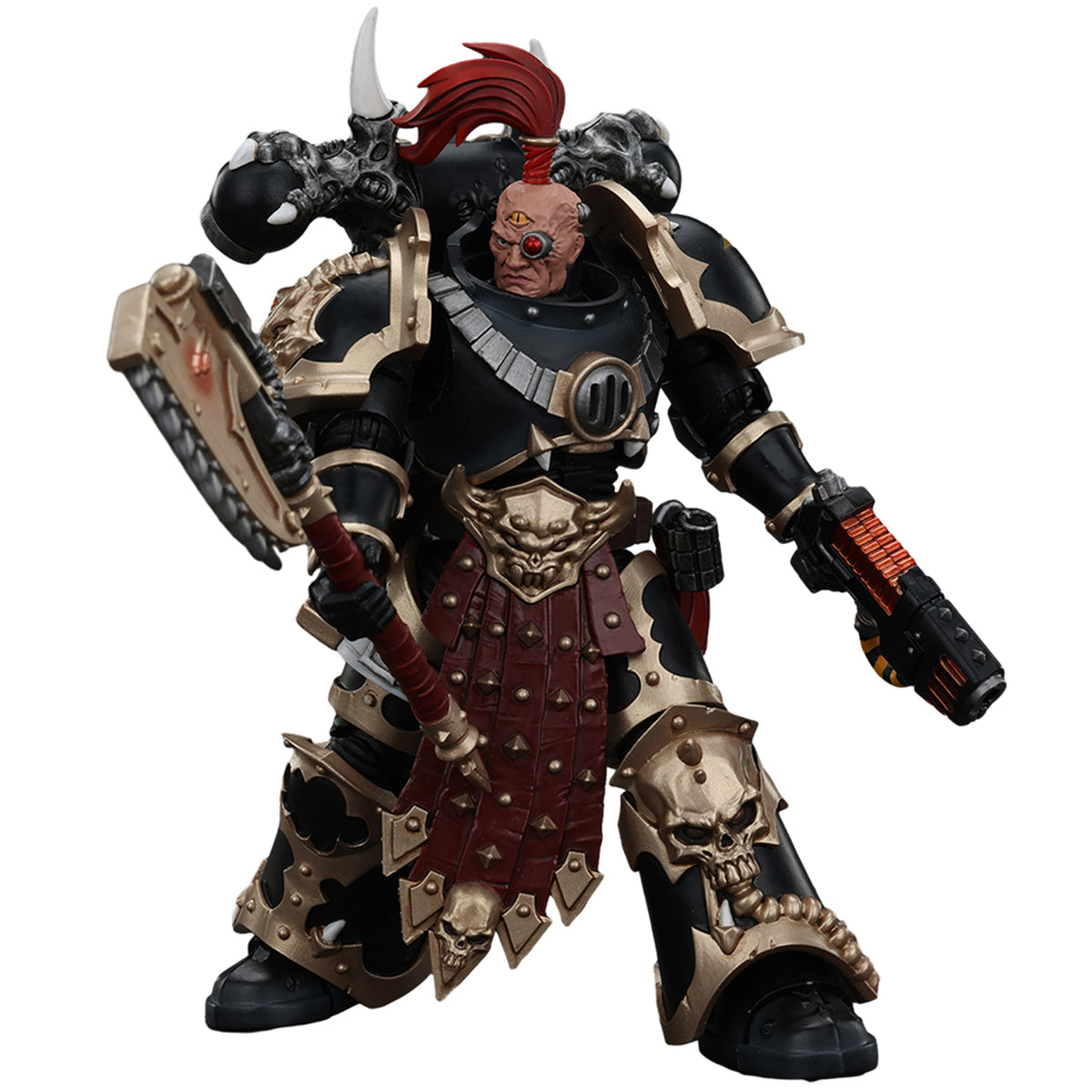 Figuras de acción JOYTOY Warhammer 40,000 Chaos Space Marines Black Legion Chosen con pistola de plasma y hacha de energía