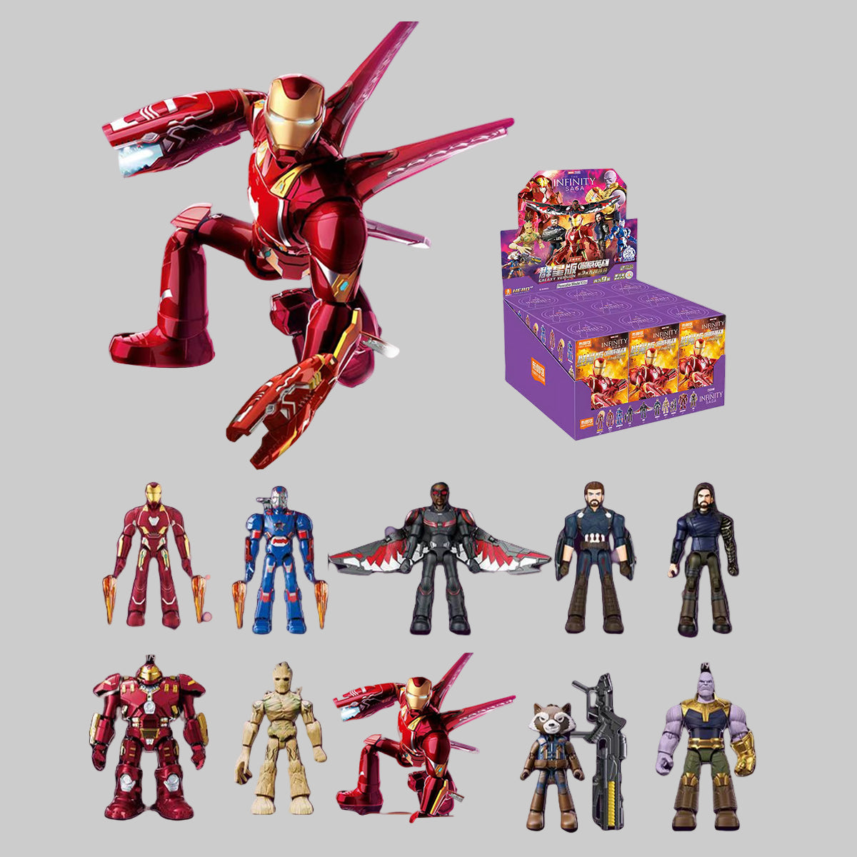 Figurines Blokees Marvel Heroes All-Star Edition Série 3 The Infinity Saga Blind Box Coffret complet