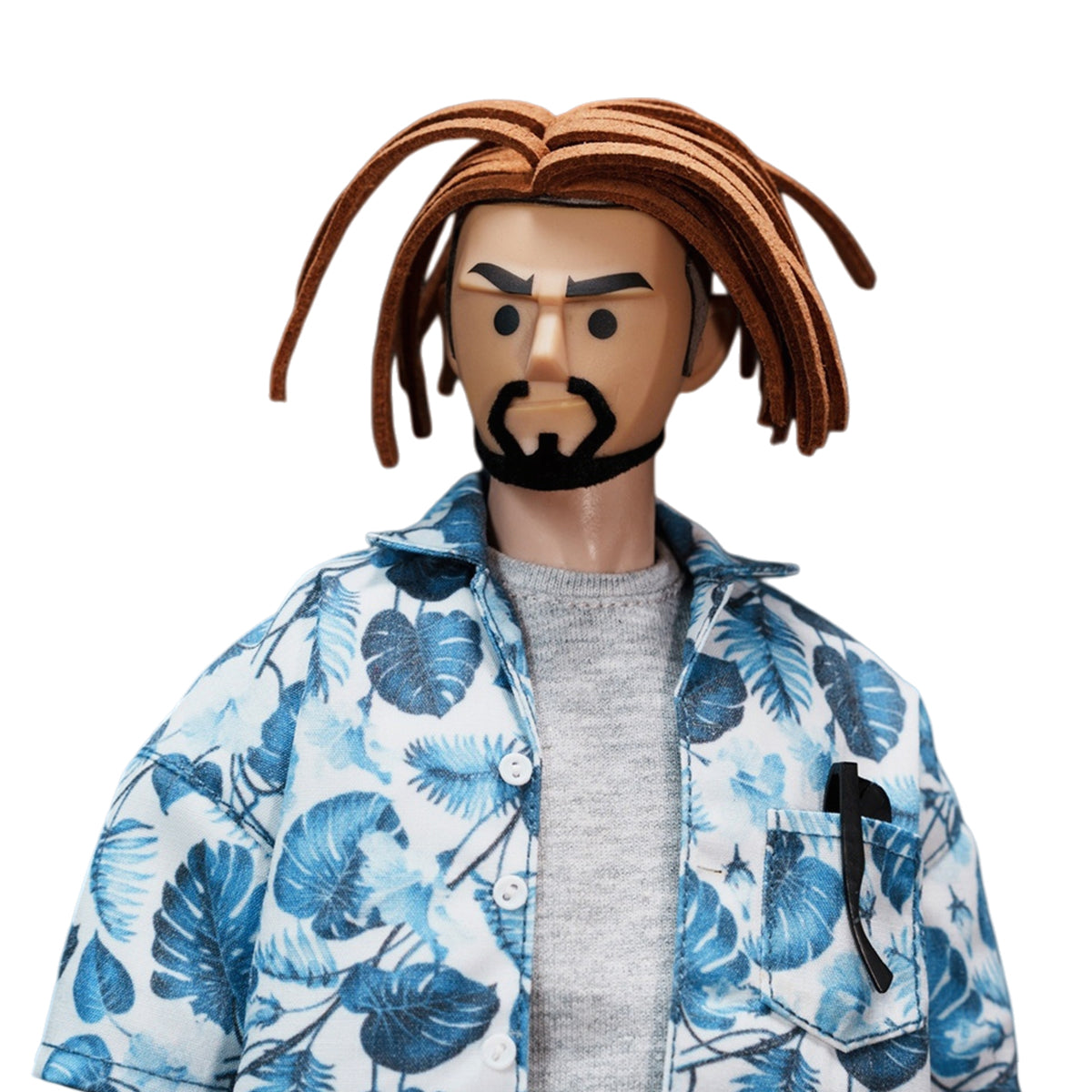 TrickyMan12 Dreadlocks Male Head Sculpt Black Hair FB-10083-1 Brown Ha