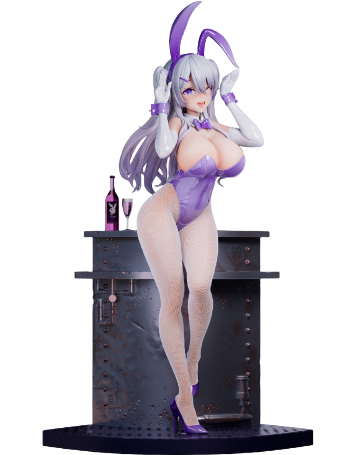 HiPlay BearPanda Collectible Figure: Bunny Girl, Xiya, Anime Style and Movable Eye Design, 1:6 Scale Female Miniature Figurine (Xiya)