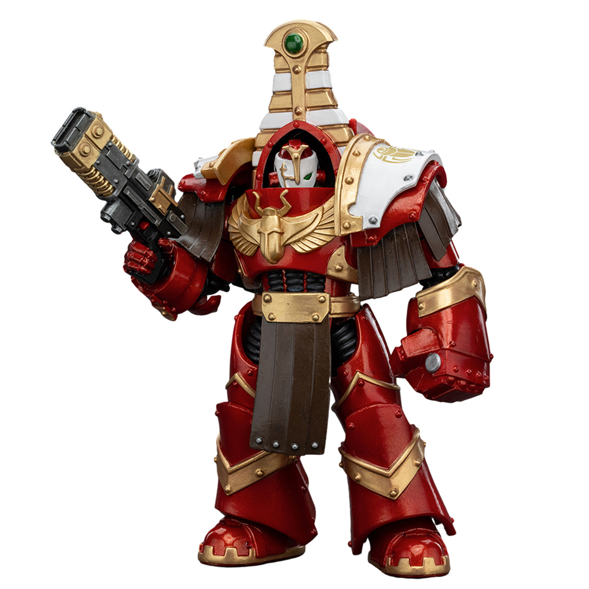 JOYTOY Warhammer La Herejía de Horus, Figura de acción coleccionable a escala 1/18 de Sekhmet Terminator Cabal: Cargador y puño de poder de Sekhmet Volkite