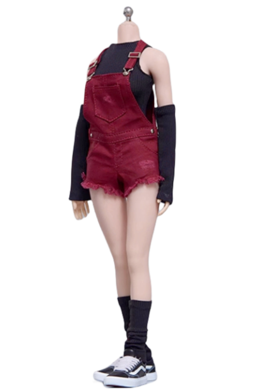 Cdtoys Female Figure Doll Clothes: Jujube Red Suspender Shorts For Female 12-inch Action Figure