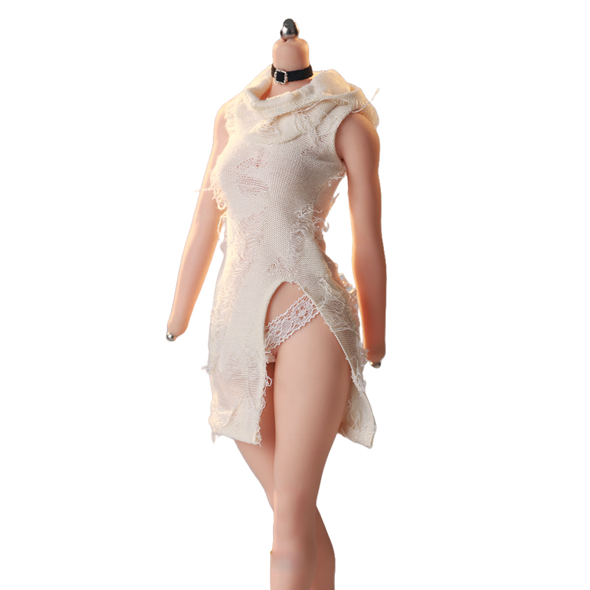 JIAOUDOLL Ruched Post-Apocalyptic Style Long Dress JO25X-04 Doll Clothes Accessory Fit 1/6 Scale 12-inches Figure