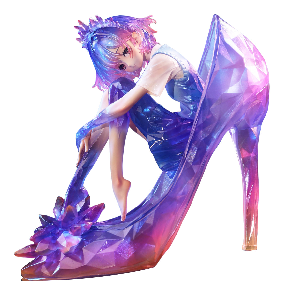 WeArtDoing Sleeping Beauty-Glass Slipper Fairies-Purple Art Statue