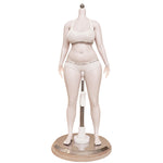 PDTOYS Seamless Platinum Silicone Plus Size Female Body S201 Detachable Hands & Integrated Feet Pale Skin with Body Makeup