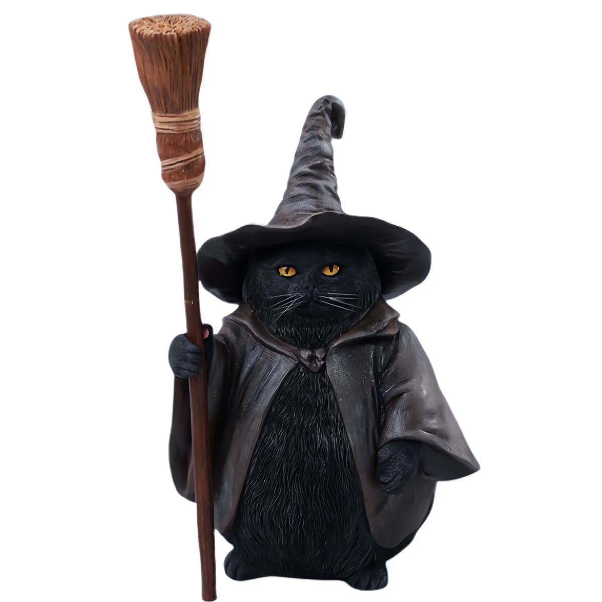 JXK Wizard Cat Black Animal Figurine