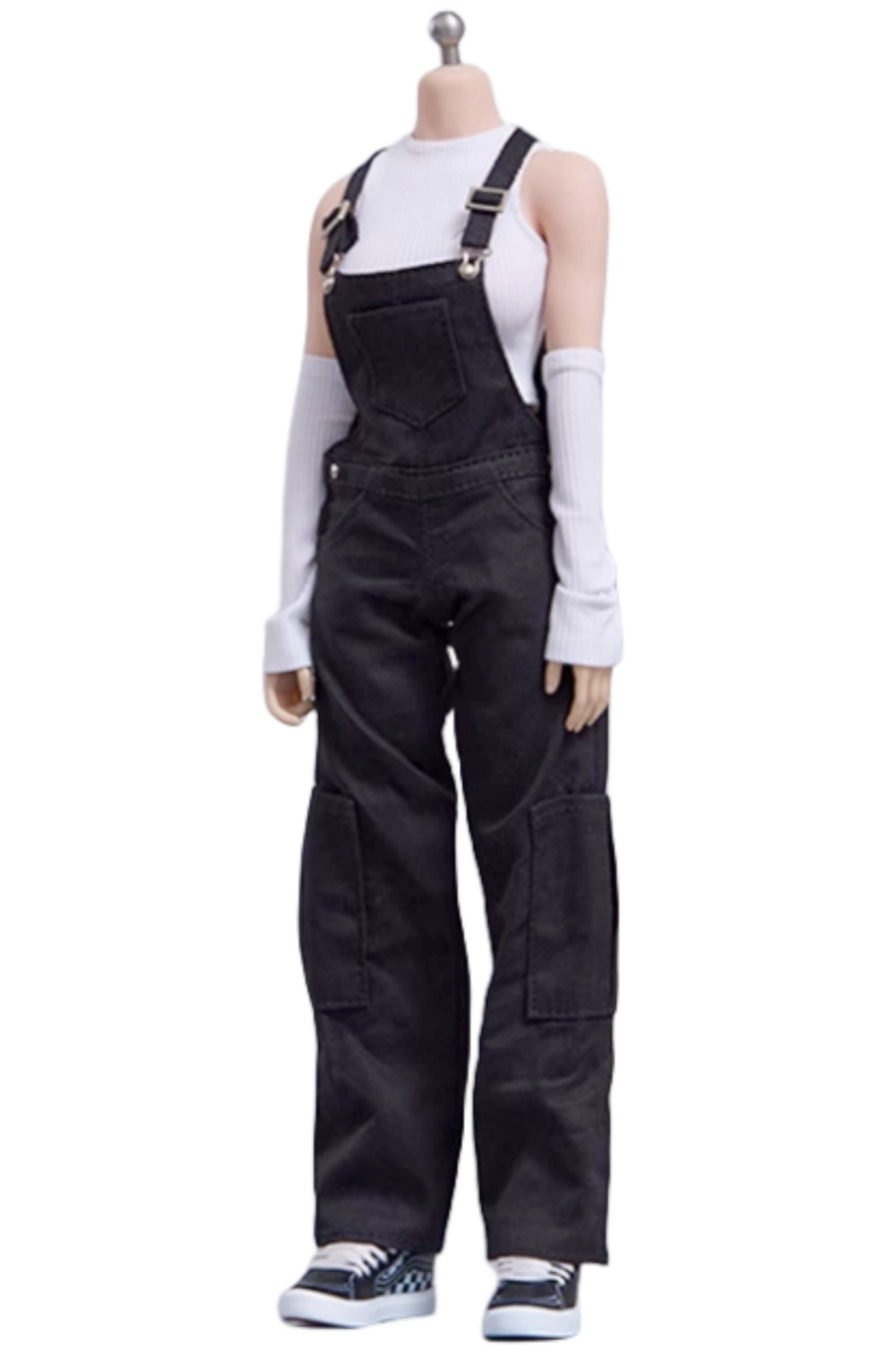 Cdtoys Female Figure Doll Clothes: Black Suspender Pants For Female 12-inch Action Figure